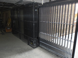 A heavy duty strap steel sliding gate